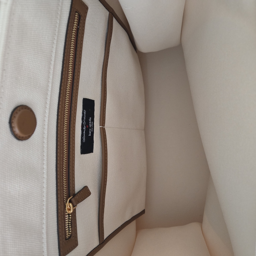 Kate Spade Cream and Brown Canvas Sun Tote - Picture 3 of 4